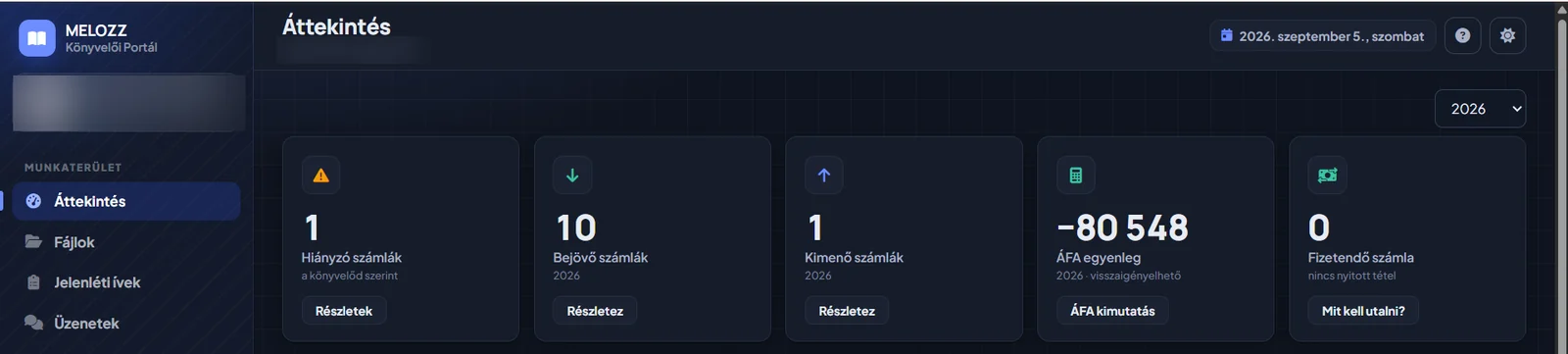 A könyvelői portál áttekintője